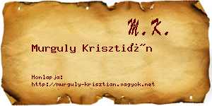 Murguly Krisztián névjegykártya